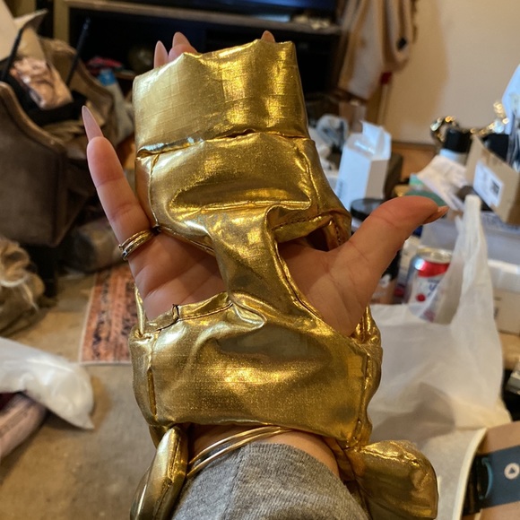 Coat/dress Unbranded gold metallic zip up - Picture 3 of 6